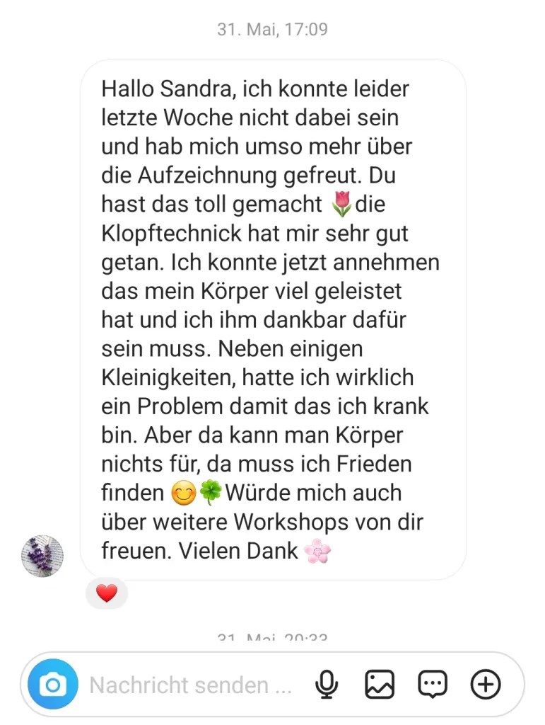 Feedback, Selbstliebe lernen, Selbstannahme, Achtsamkeit Bodywork, EFT, "Komm in deine Kraft", "Umarme dich selbst"